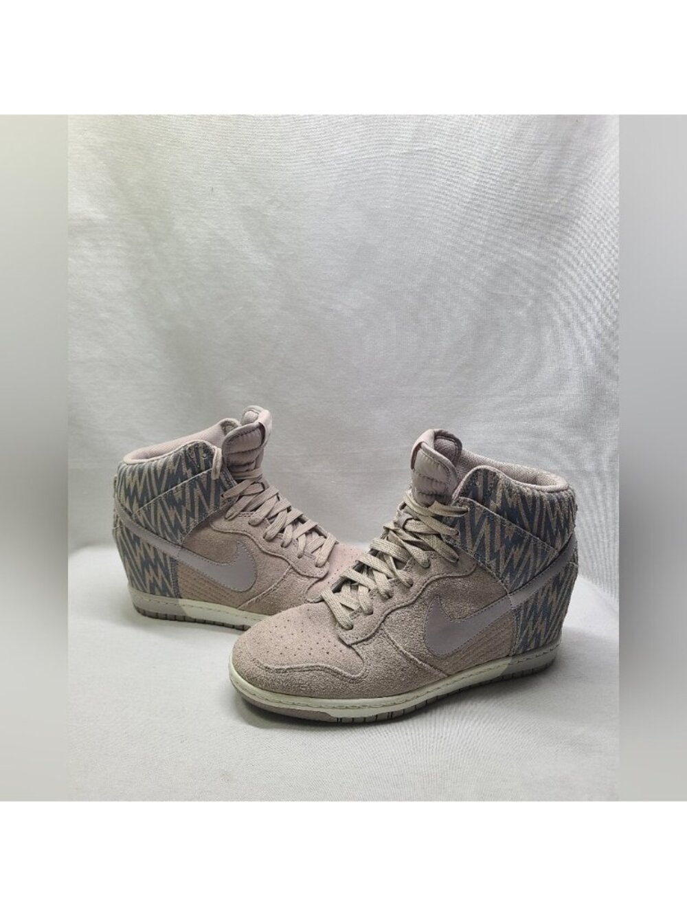 Nike Dunk Sky Hi Hidden Wedge Gray Suede Bolt Women’s Size 9- Rare